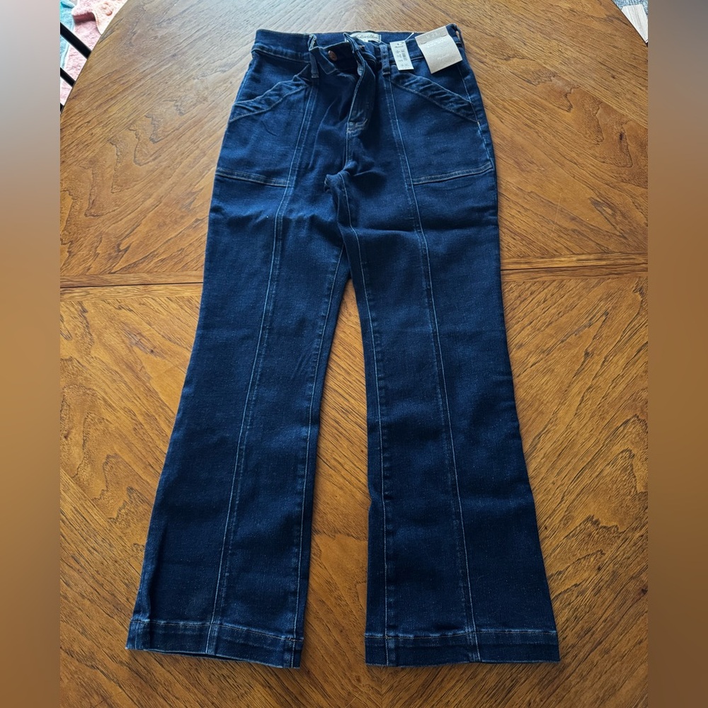 Madewell Dark Blue High-Rise Flare Jeans